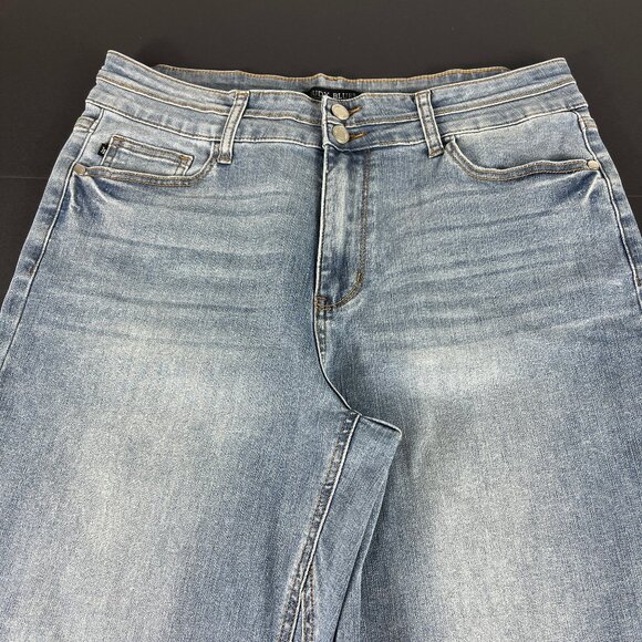 Judy Blue Jeans Women's 34x23* Wide Leg Crop High Rise Blue Stretch Denim Tag 32 - Picture 2 of 16